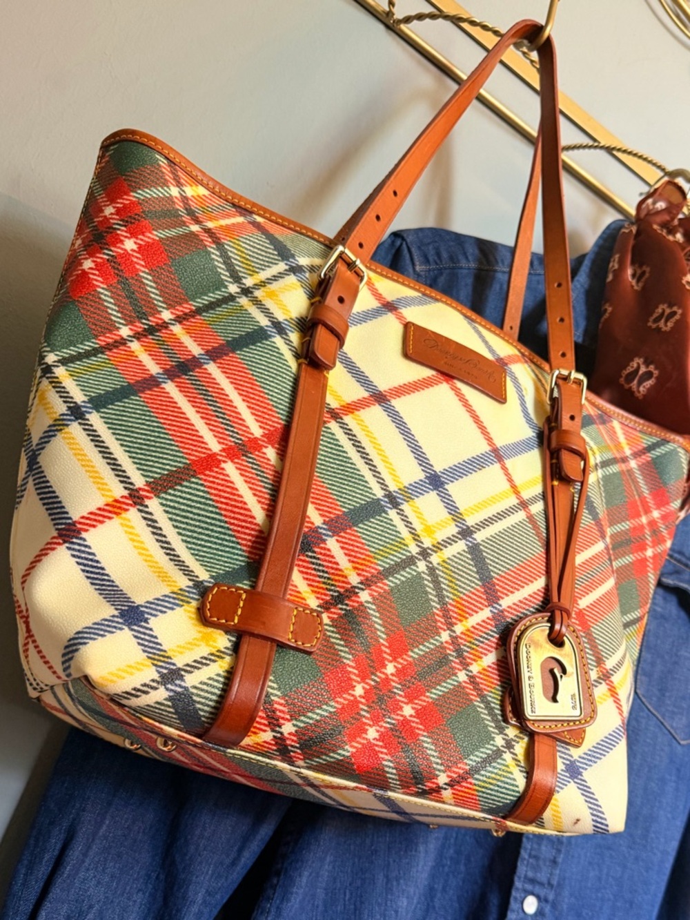 Dooney & Bourke Windsor Plaid Leather Tote